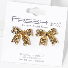 Load image into Gallery viewer, Rhinestone Bow Shape Post Earrings - Simply Susan’s
