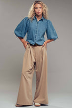 Load image into Gallery viewer, Rebecca Puff Sleeve Denim Blouse - Simply Susan’s
