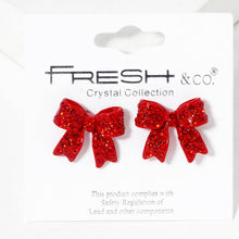 Load image into Gallery viewer, Rhinestone Bow Shape Post Earrings - Simply Susan’s
