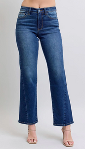 Judy Blue Mid Rise Side Seam Detail Straight Denim Jeans
