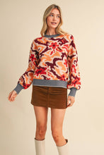 Load image into Gallery viewer, ABSTRACT FLORAL KNIT SWEATER
