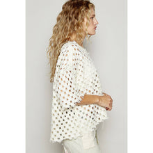 Load image into Gallery viewer, Valentina Round neck short sleeve open knitted woven top
