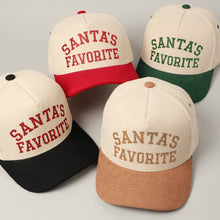 Load image into Gallery viewer, Santa's Favorite Glitter Text 5 Panel Corduroy Cap - Simply Susan’s
