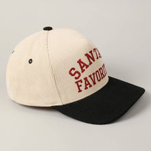 Load image into Gallery viewer, Santa's Favorite Glitter Text 5 Panel Corduroy Cap - Simply Susan’s
