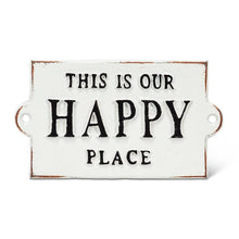 Load image into Gallery viewer, Happy Place Sign-White-5.5"L
