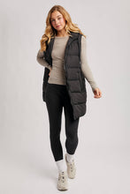 Load image into Gallery viewer, KEHLANI HOODED ZIPPER DOWN LONGLINE PUFFER VEST
