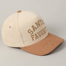 Load image into Gallery viewer, Santa's Favorite Glitter Text 5 Panel Corduroy Cap - Simply Susan’s
