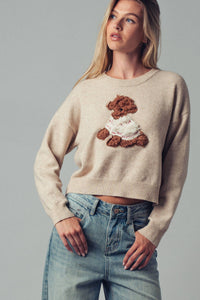 Nattie Puppy Applique Knit Sweater