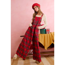 Load image into Gallery viewer, CHRISTMAS CLASSIC RED TARTAN PLAID RELAXED FIT OVERALLS - Simply Susan’s

