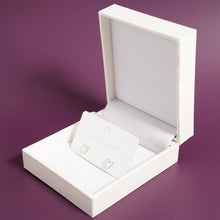 Load image into Gallery viewer, 18K Gold PVD Stainless Steel White Heart Stud Earrings
