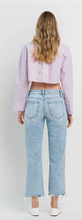 Load image into Gallery viewer, HIGH RISE RAW HEM CROP DAD JEANS
