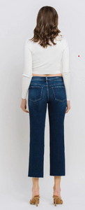 Mid Rise Cropped Straight Jeans
