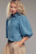 Load image into Gallery viewer, Rebecca Puff Sleeve Denim Blouse - Simply Susan’s
