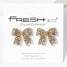 Load image into Gallery viewer, Rhinestone Bow Shape Post Earrings - Simply Susan’s
