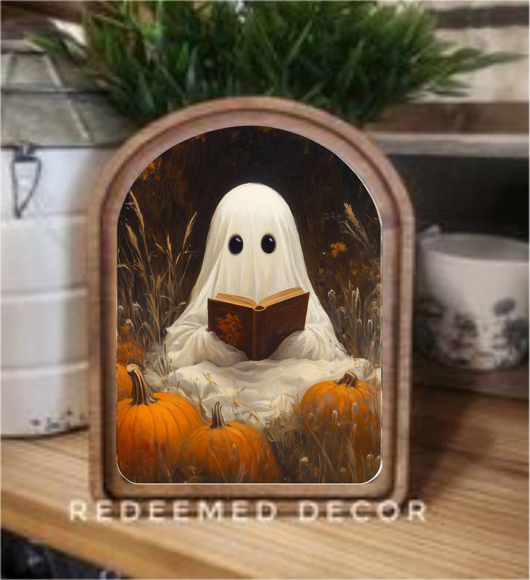 Arch Top Ghost Book Framed Art