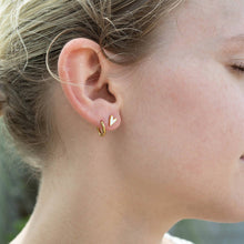 Load image into Gallery viewer, 18K Gold PVD Stainless Steel White Heart Stud Earrings
