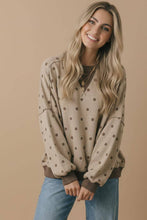 Load image into Gallery viewer, Crew Neck Polka Dot Reverse Stitch Pullover
