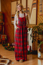 Load image into Gallery viewer, CHRISTMAS CLASSIC RED TARTAN PLAID RELAXED FIT OVERALLS - Simply Susan’s
