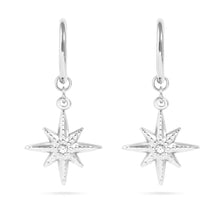 Load image into Gallery viewer, 18K Gold PVD Huggie with Compass Charm Earrings
