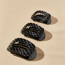 Load image into Gallery viewer, Flat Round Hair Clip | Small | Jet Black Quilted - Simply Susan’s
