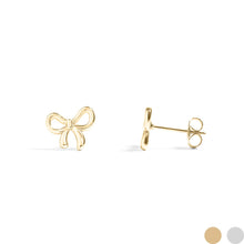 Load image into Gallery viewer, 18K Gold PVD Stainless Steel Bow Stud Earrings
