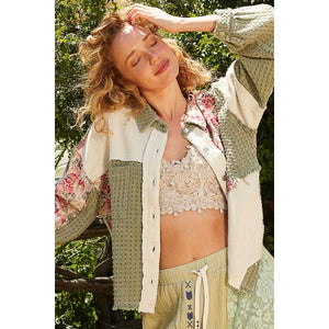 Sophia twill floral print jacket