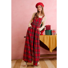 Load image into Gallery viewer, CHRISTMAS CLASSIC RED TARTAN PLAID RELAXED FIT OVERALLS - Simply Susan’s
