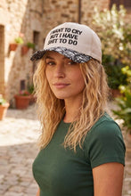 Load image into Gallery viewer, I Want To Cry But I Have Shit To Do Two Tone Snapback Hat
