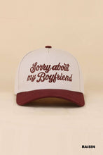 Load image into Gallery viewer, Sorry About My Boyfriend Two Tone Snapback Hat

