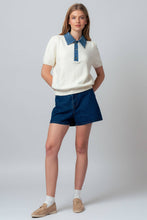 Load image into Gallery viewer, Sara Denim Collar Knit Sweater Top - Simply Susan’s
