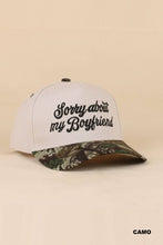 Load image into Gallery viewer, Sorry About My Boyfriend Two Tone Snapback Hat
