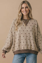 Load image into Gallery viewer, Crew Neck Polka Dot Reverse Stitch Pullover
