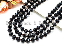 Load image into Gallery viewer, 60&quot;/36&quot; Long Hand Knotted Black Crystal Necklace
