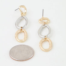 Load image into Gallery viewer, Polished Two Toned Loop Drop Earrings
