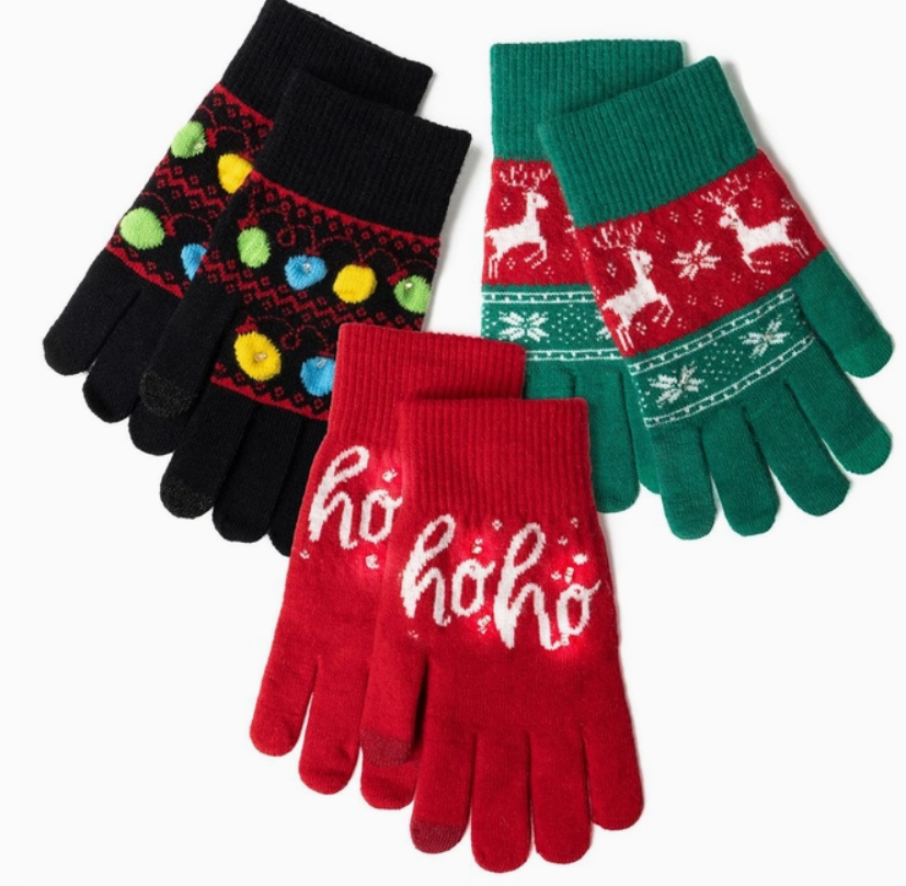 Lotsa Lites Light-Up Holiday Gloves