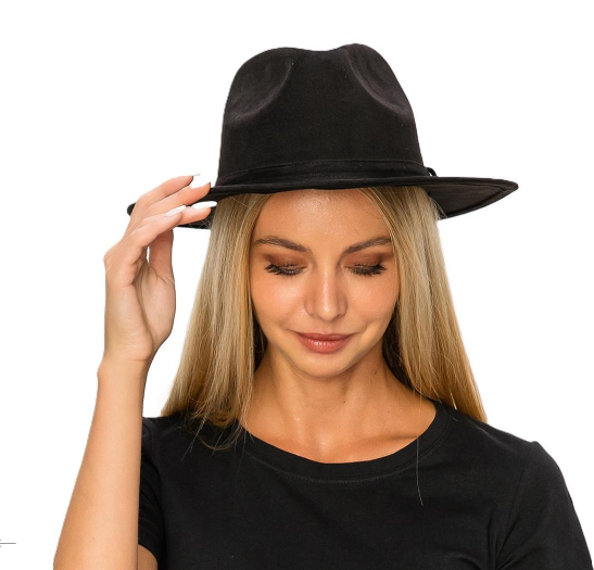 Felt Wide Brim Panama Hat With Hat Band