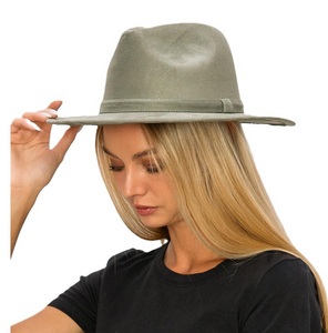 Felt Wide Brim Panama Hat With Hat Band