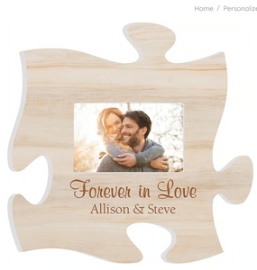 Light Faux Wood Puzzle Plaque