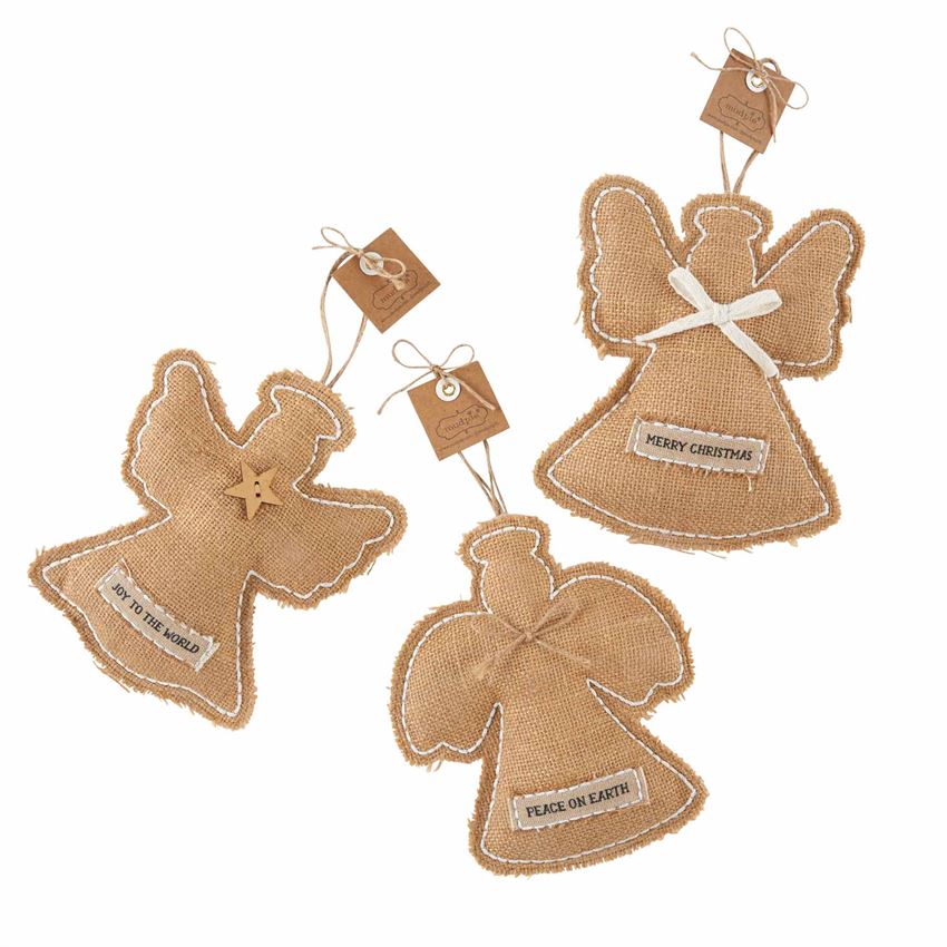 Burlap Angel Ornaments