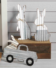 Load image into Gallery viewer, LG BUNNY EASEL TIN DECOR
