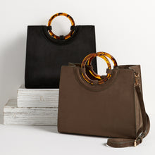 Load image into Gallery viewer, Suede Circle Handle Tote
