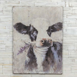 34" X 46" METAL COW PAINTING