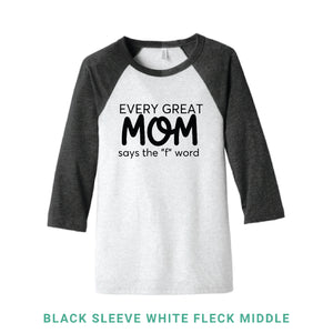 Every Great Mom Baseball T-Shirt