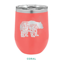 Load image into Gallery viewer, Floral Mama Bear 12oz Wine Tumbler
