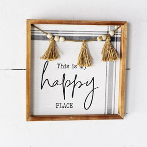 12" HAPPY PLACE BEAD SIGN