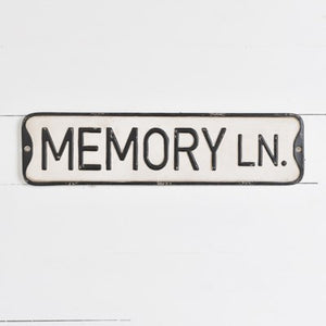 MEMORY LANE STREET SIGN