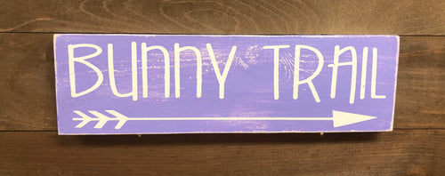4x12 Bunny Trail Handmade Sign Purple - Simply Susan’s