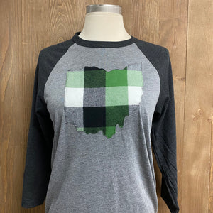 Ohio Plaid LaDana Baseball Tee