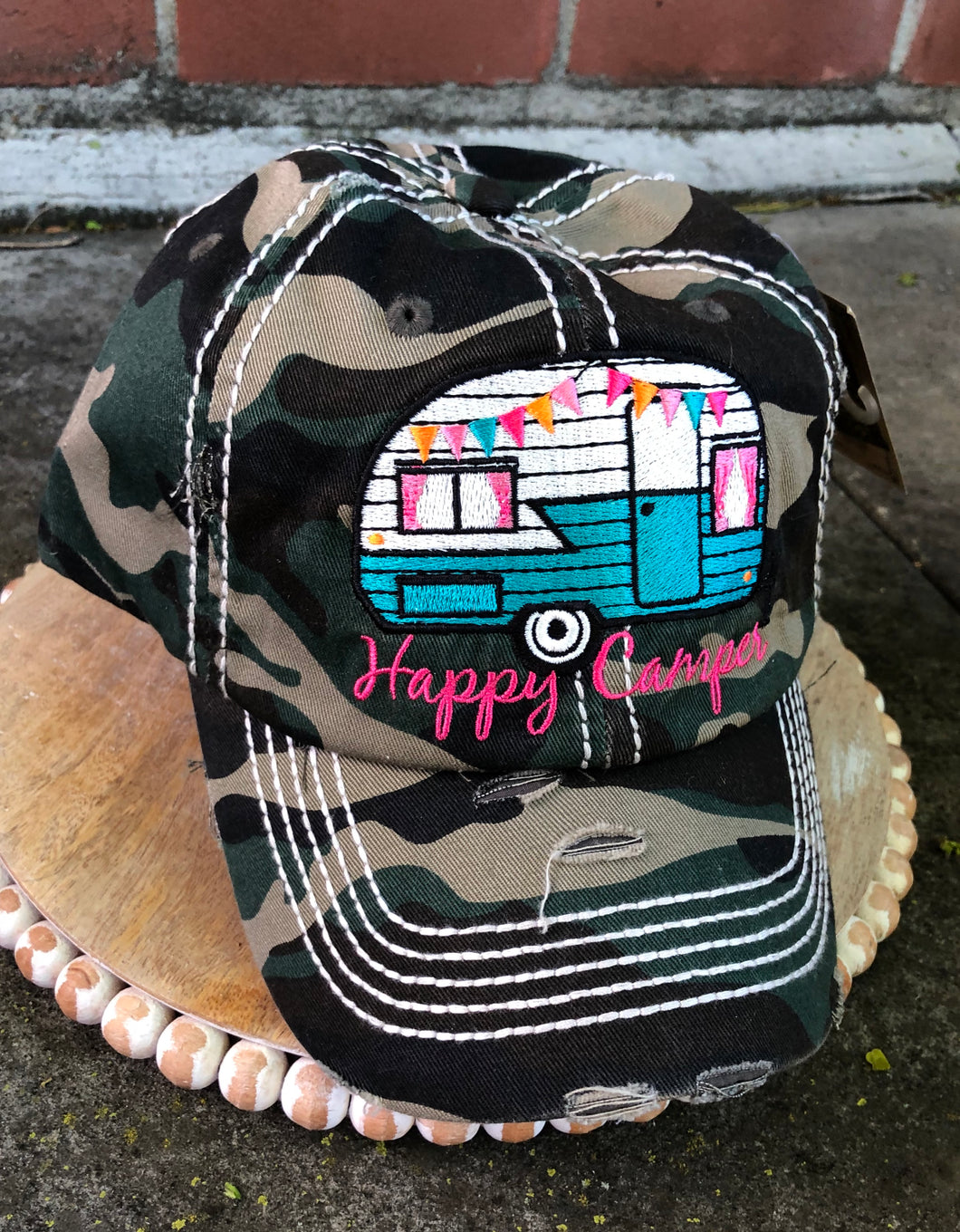 Vintage Hat Happy Camper