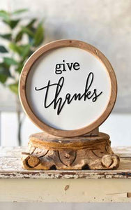 12" Give Thanks Sign